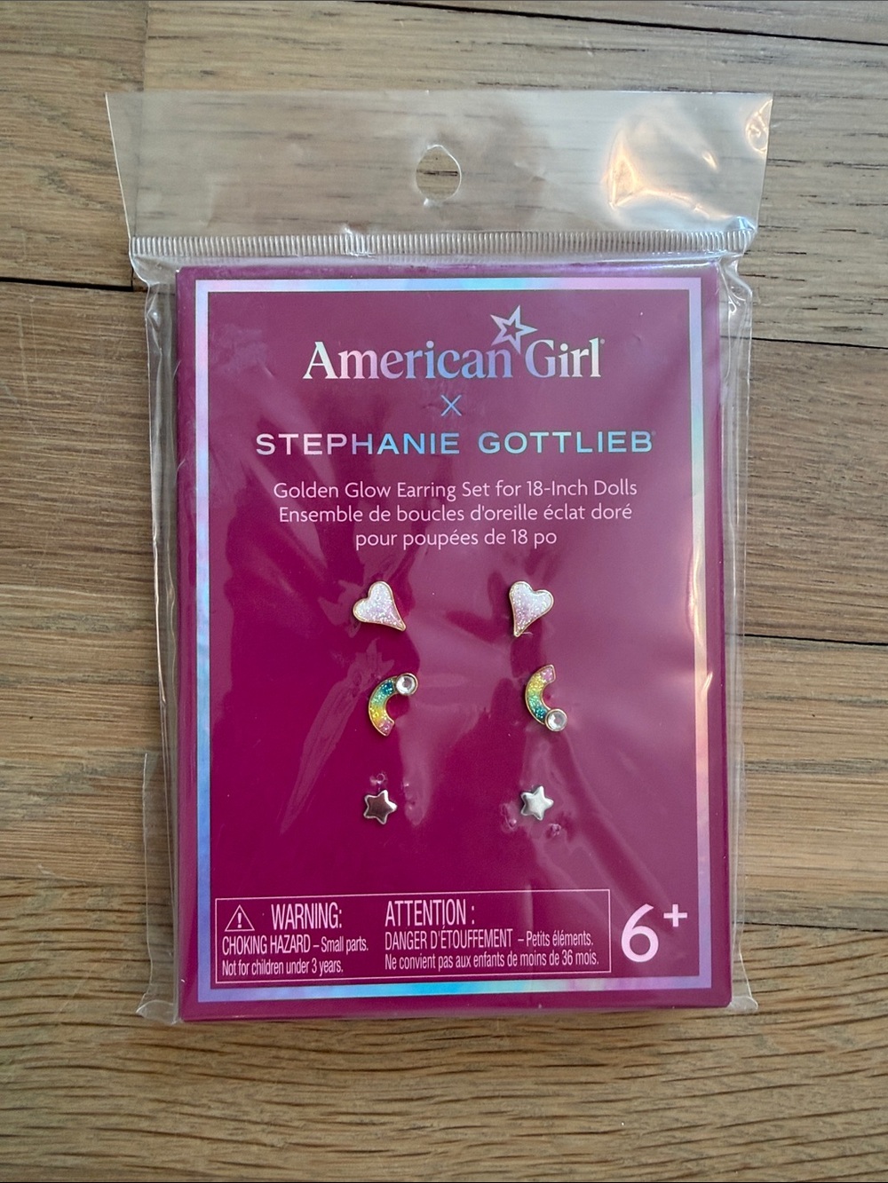 American Girl Stephanie Gottlieb Earring Set - Pink & Rainbow